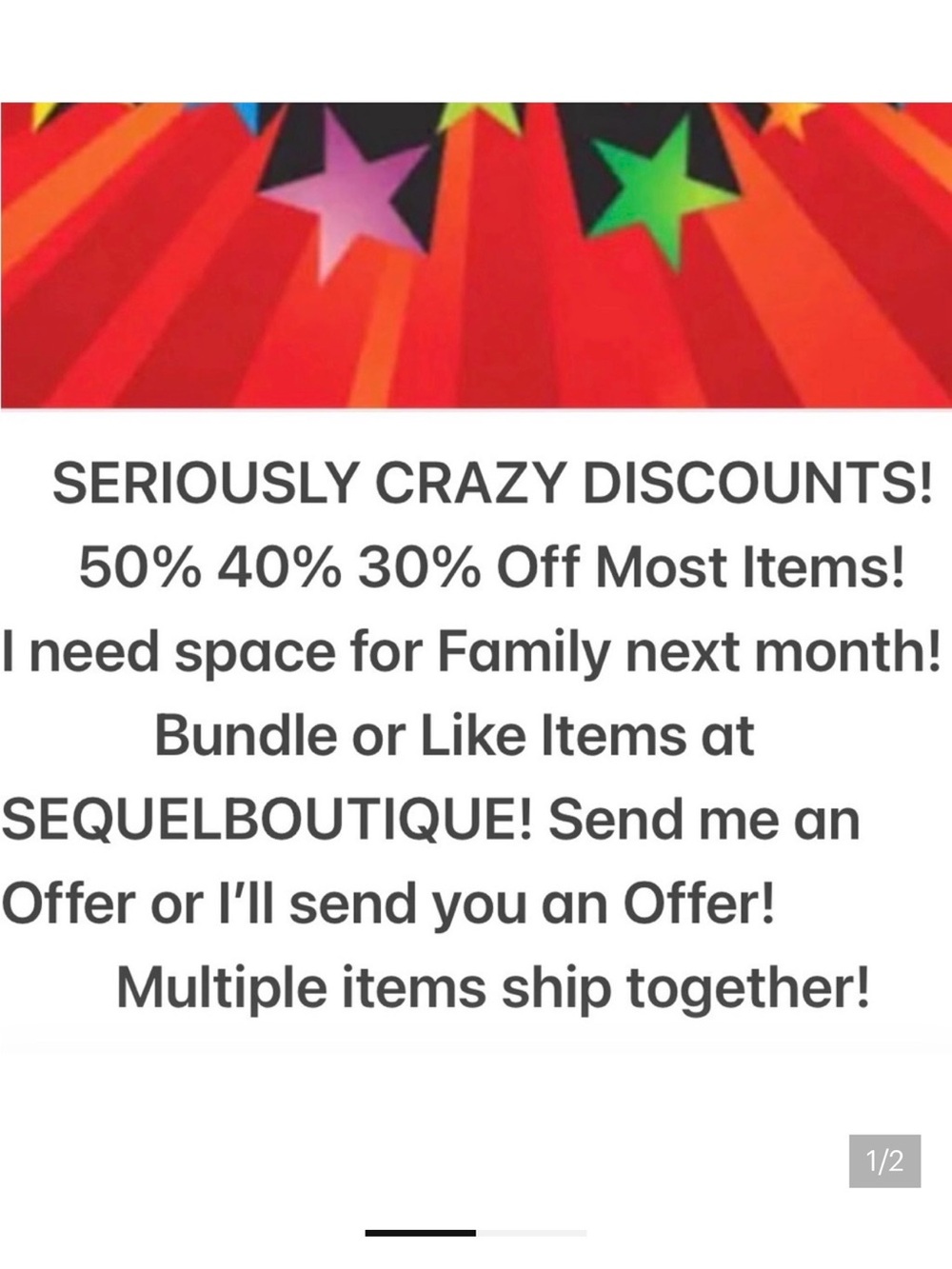 CRAZY BIG SALE!
Need Space for Company in February!!!!